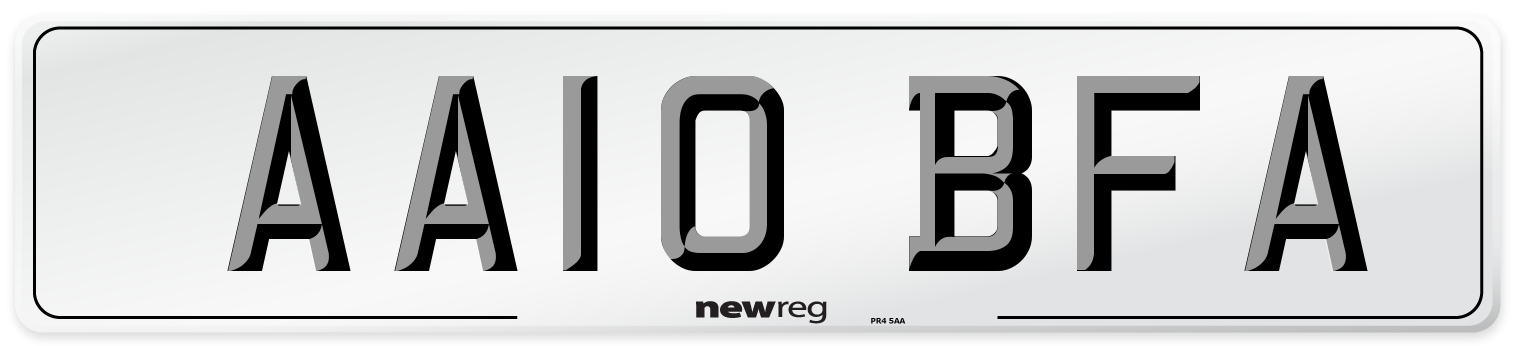 AA10 BFA Number Plate from New Reg